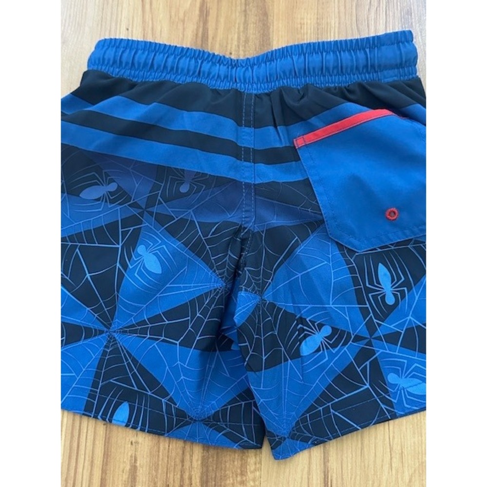 Marvel Spider-Man Boys Swim Trunks Size 4/5 Blue Red Swim Shorts - Picture 4 of 8